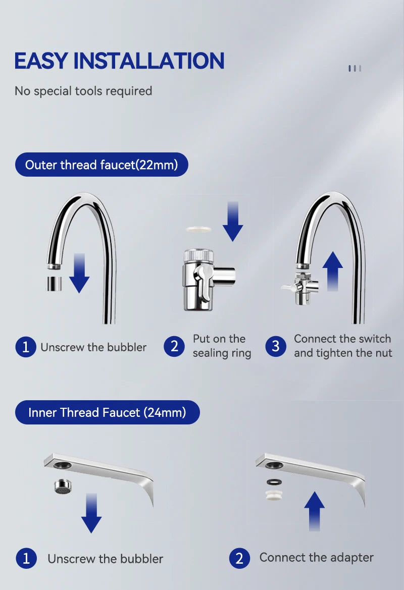 Wheelton Stainless Steel Kitchen Tap Purifier Faucet Water Filter