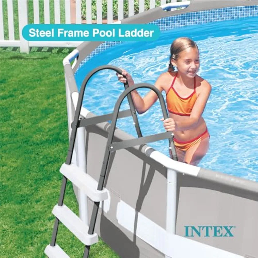 26701EH Prism Frame Above Ground Swimming Pool Set 10ft x 30in with 330 GPH Filter Pump and Removable Pool Ladder Ideal for Bac