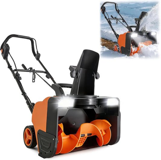 20-Inch Electric Snow Blower with LED Lights Adjustable Chute for Driveway and Sidewalk