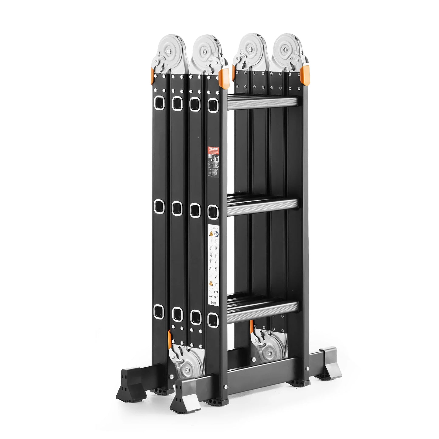 SucceBuy Multi-Purpose Folding Ladder 7-in-1 Tall Step Ladder A Frame Adjustable Telescoping