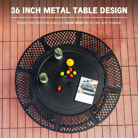 36 Inch Fire Pit with 2 Cooking Grills,Outdoor Wood Burning
