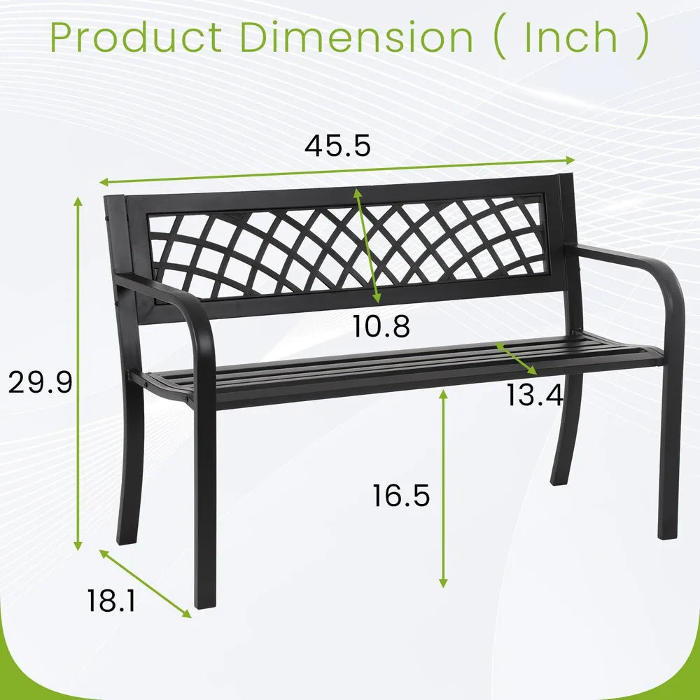 Garden Bench,OutdoorPatio Bench with Mesh Pattern