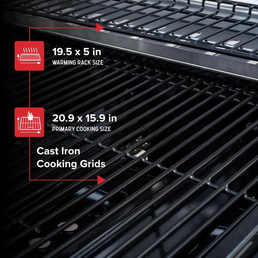 Nexgrill 3-Burner Propane Gas Grill with Side Shelves, 27,000 BTU