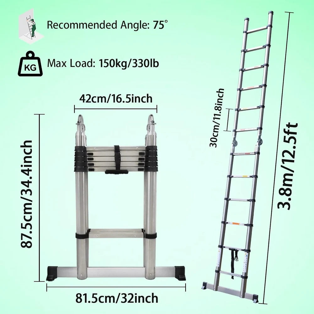 Extendable Telescopic 2.6M-5M Heavy Duty Multi Purpose Ladder