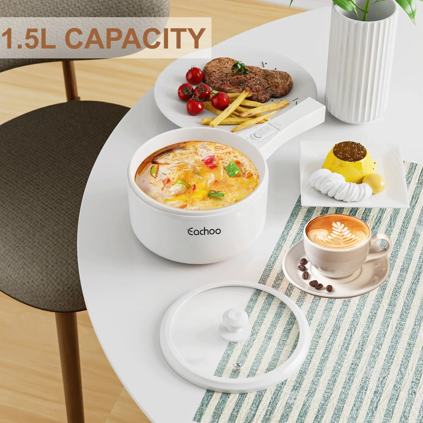 Hot Pot Electric  Steamer, Non-Stick Fryer Pan l