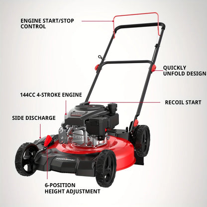 PowerSmart 21 in. 144cc Gas Push Lawn Mower,