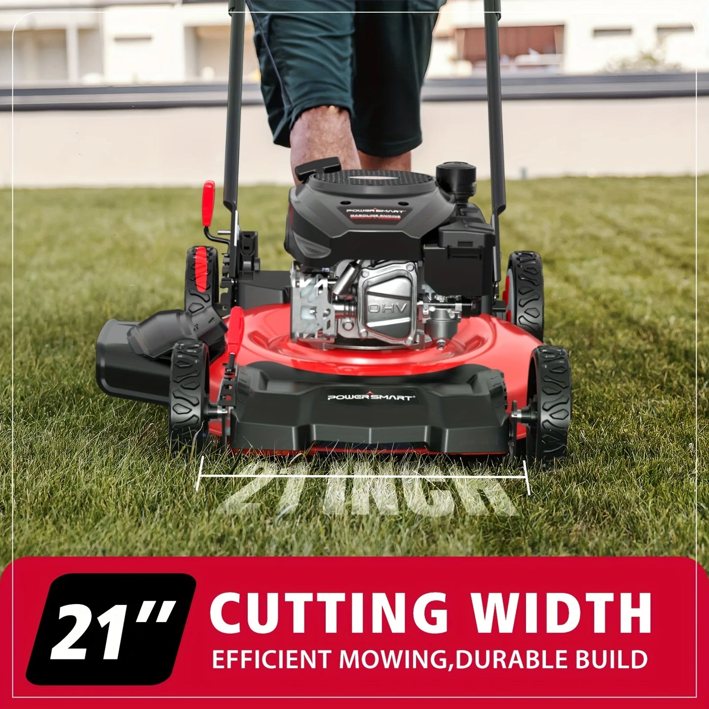 PowerSmart 21 in. 144cc Gas Push Lawn Mower,