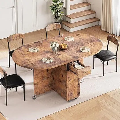 Compact 5-Piece Folding Dining Set for 4 People: