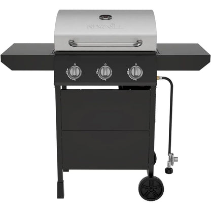 Nexgrill 3-Burner Propane Gas Grill with Side Shelves, 27,000 BTU