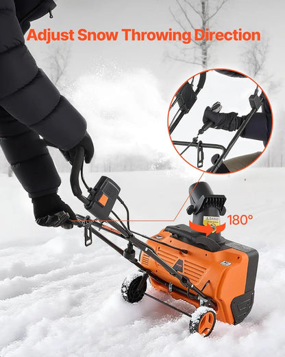 20-Inch Electric Snow Blower with LED Lights Adjustable Chute for Driveway and Sidewalk