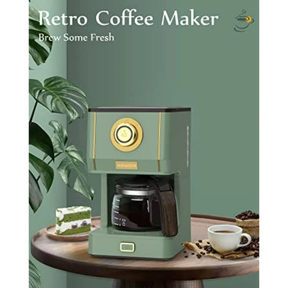 DutchesHomeLiving retro drip coffee maker with glass pot reusable filter