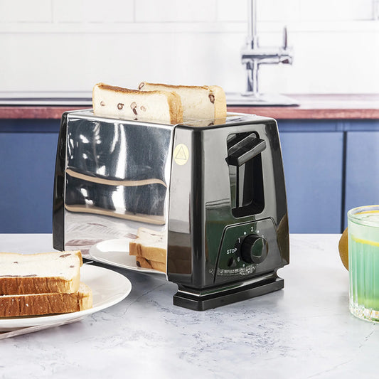 Compact Bread  Portable Stainless Steel Wide Slot 2 Slice Toaster