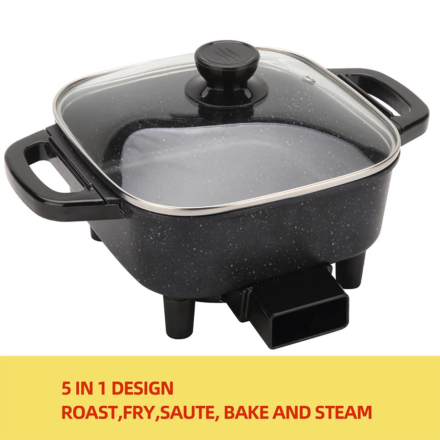 Electric Frying Pan, Temperature Control, Hot Pot Cooking, Non Stick Pan