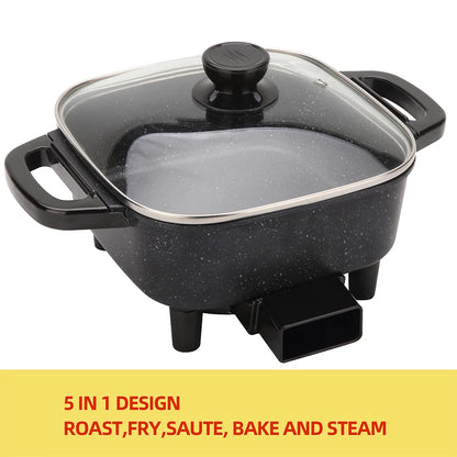 Electric Frying Pan, Temperature Control, Hot Pot Cooking, Non Stick Pan