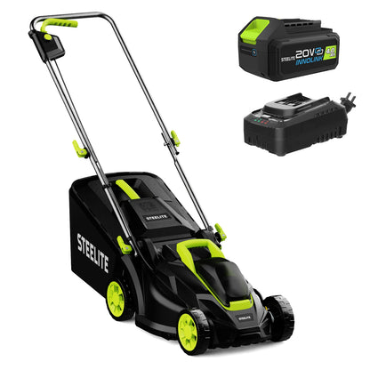Deli 13" 2-in-1 Lightweight Cordless Lawn Mower  with 21V 4.0Ah Battery and Charger