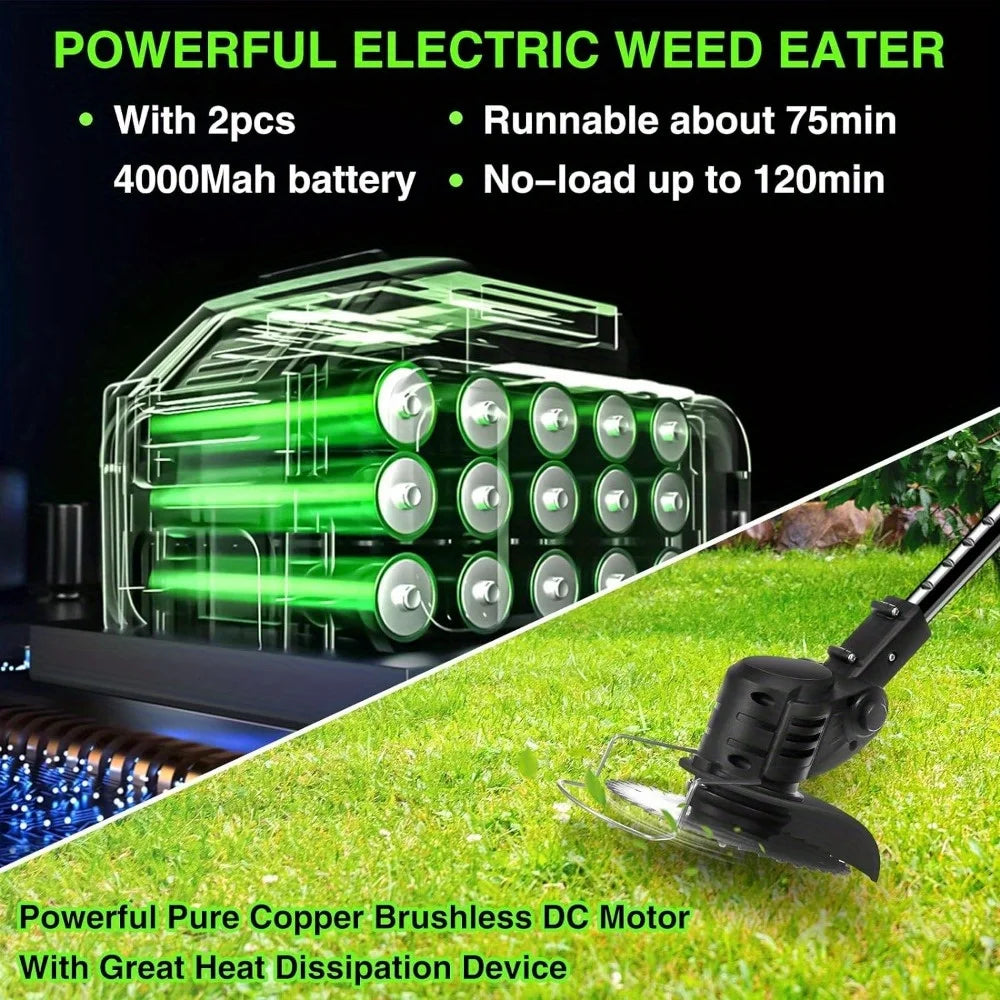 Electric Weed Wacker, 24V 1500MAh Battery Operated, 3-in-1 Lightweight