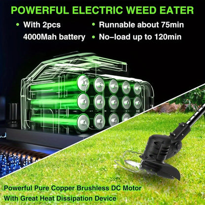 Electric Weed Wacker, 24V 1500MAh Battery Operated, 3-in-1 Lightweight