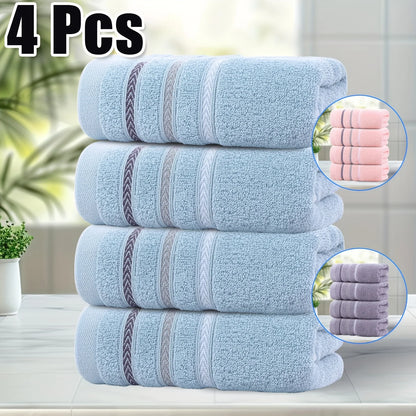 100% Cotton Face Towels 4 Pack, Luxury Quick Dry Absorbent