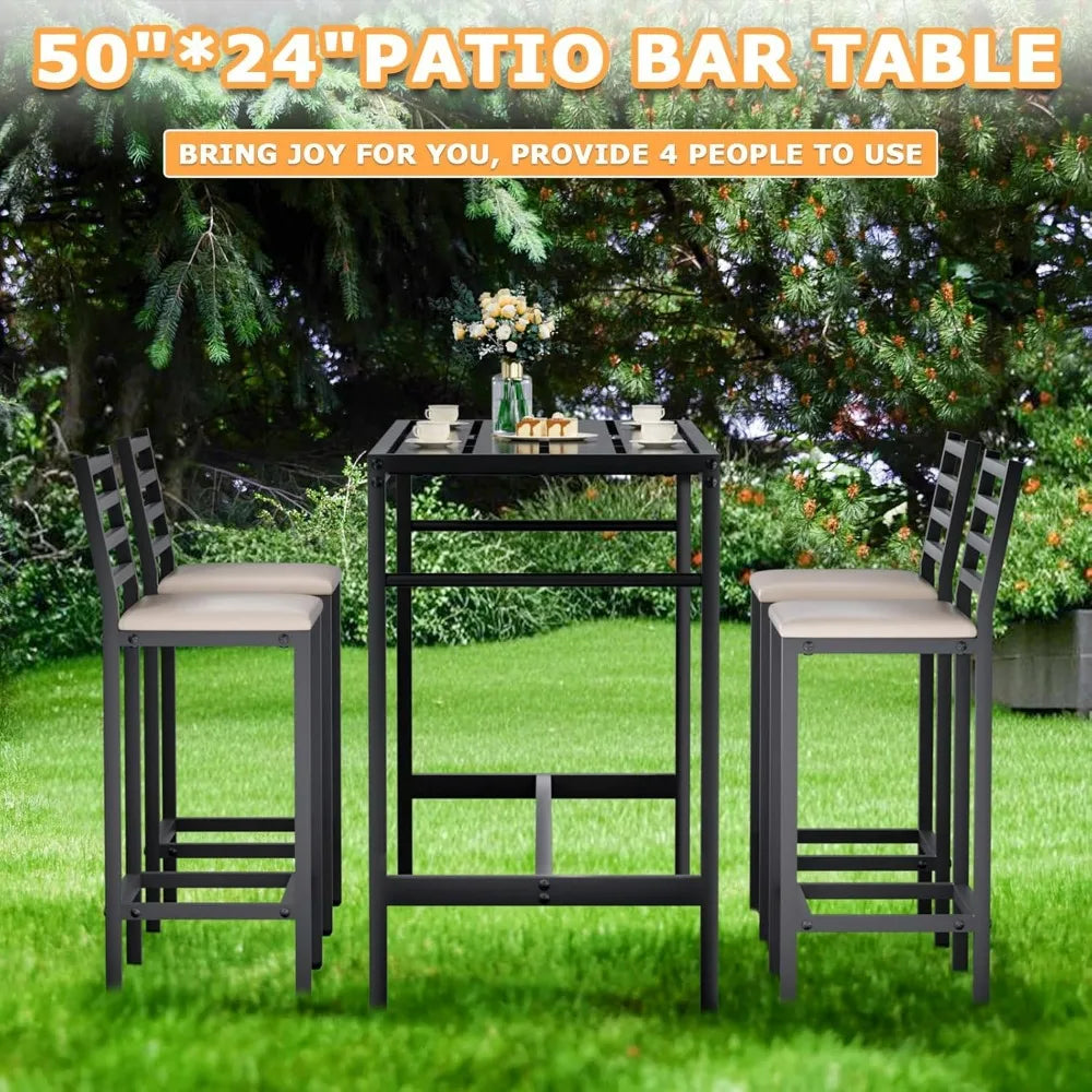 2025new-5-Piece Outdoor Patio Bar Set