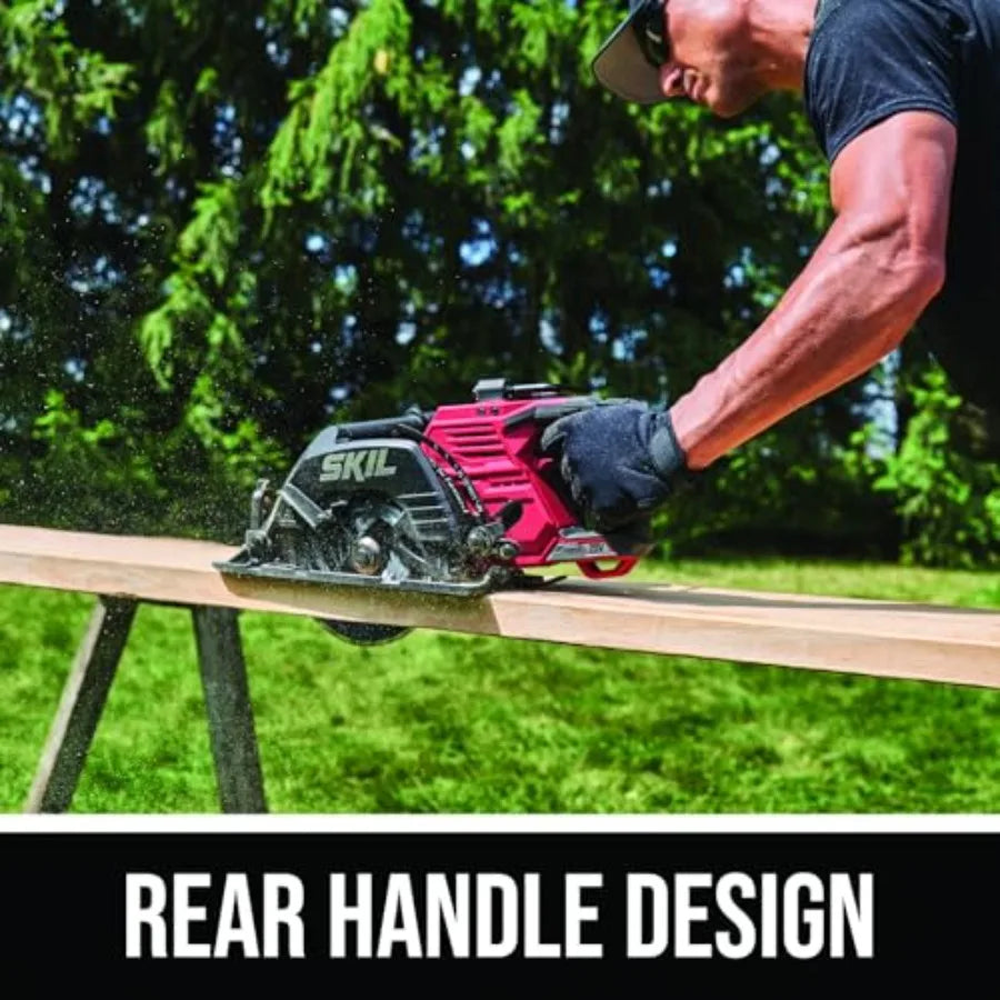 2x20V PWR CORE 20 Brushless 7-1/4 Rear Handle Circular Saw Kit Includes Two 5.0Ah Batteries and Dual Port Auto PWR Jump Ch