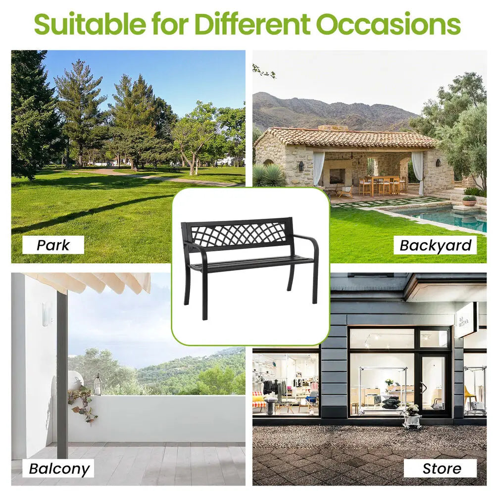 Garden Bench,OutdoorPatio Bench with Mesh Pattern