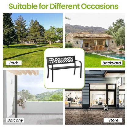 Garden Bench,OutdoorPatio Bench with Mesh Pattern