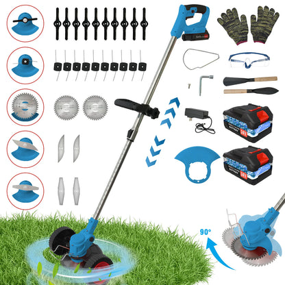 21V Cordless Grass Trimmer Electric 3-in-1 Lightweight  Lithium-ion Batteries