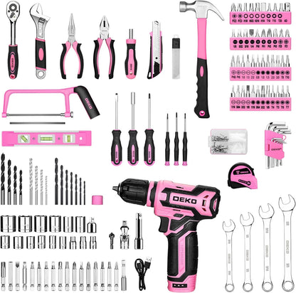 DEKO Home Mechanic Toolbox Power Cordless Drill Hand Repair