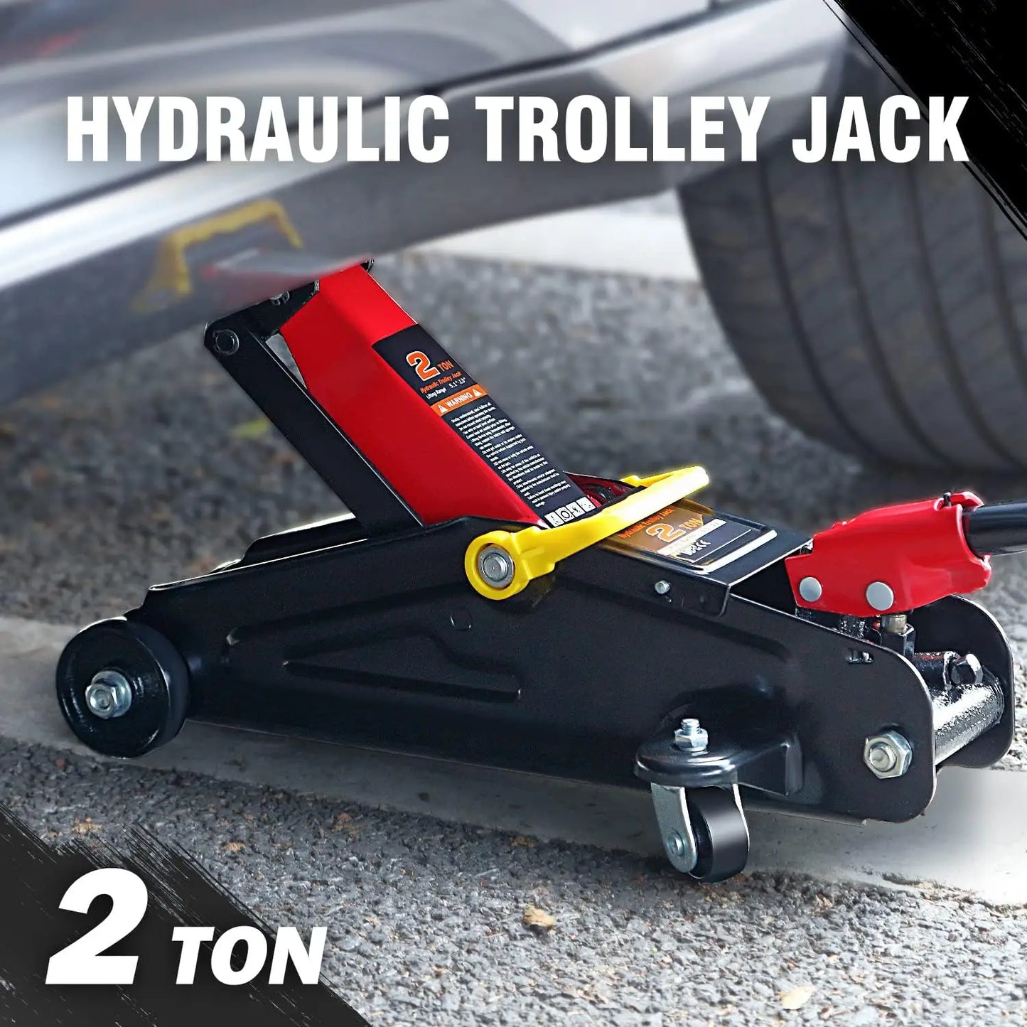 2 Ton Hydraulic Trolley Floor Jack, 4000 lbs Capacity, Lifting Range 5.1-13 Inches, Black