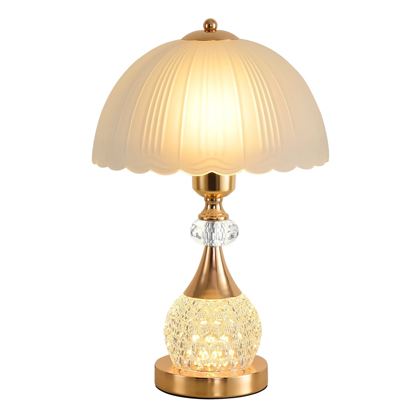 “dutcheshomeliving bedside table lamp crystal petal push button switch”
