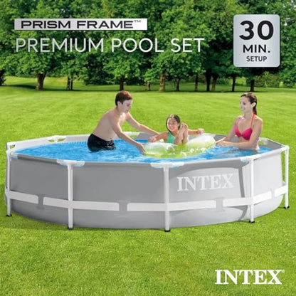 26701EH Prism Frame Above Ground Swimming Pool Set 10ft x 30in with 330 GPH Filter Pump and Removable Pool Ladder Ideal for Bac