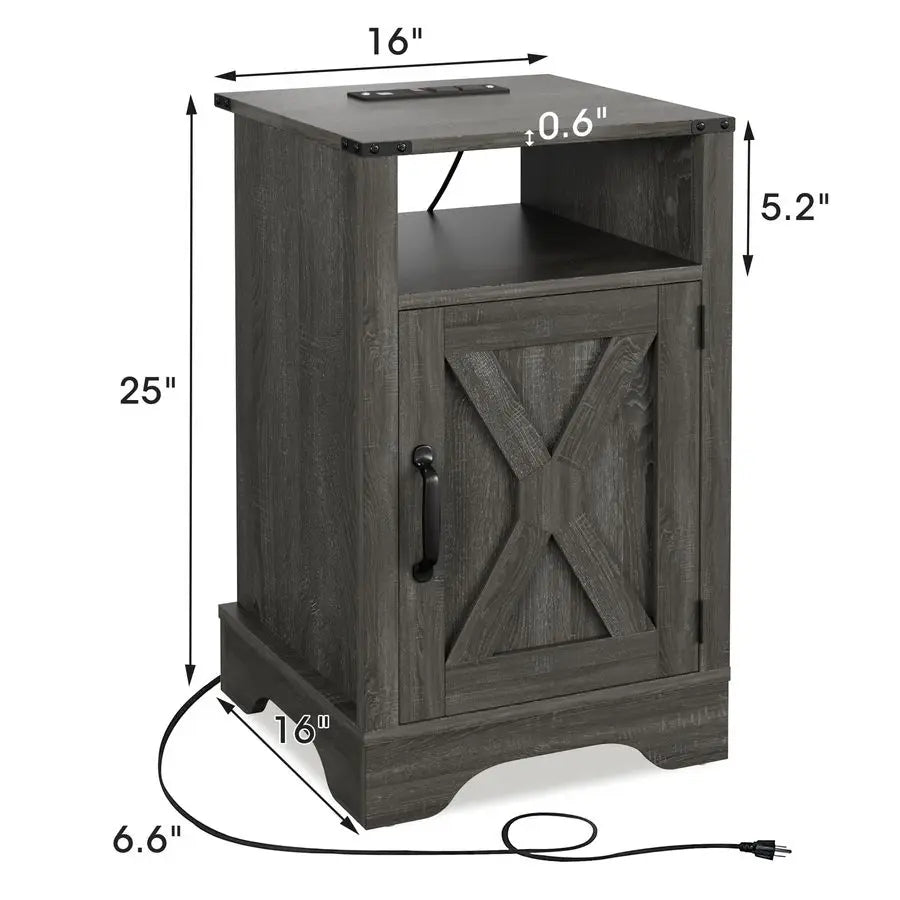 “dutcheshomeliving station end table dark grey 16x16x25”