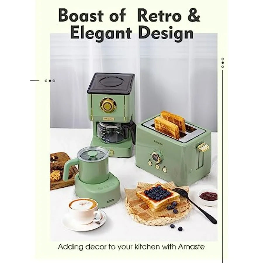 DutchesHomeLiving retro drip coffee maker with glass pot reusable filter