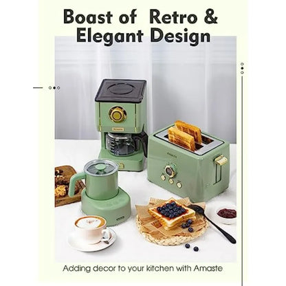 DutchesHomeLiving retro drip coffee maker with glass pot reusable filter