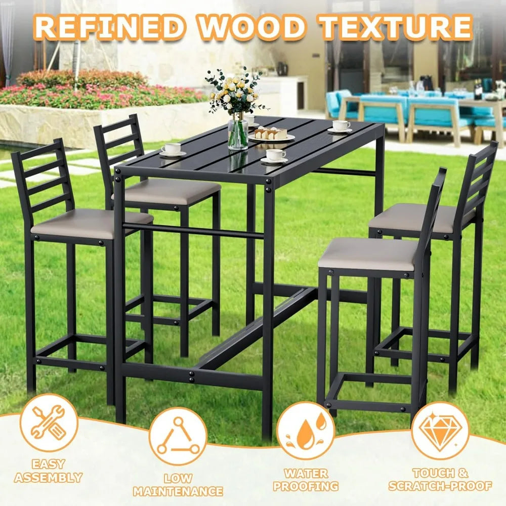 2025new-5-Piece Outdoor Patio Bar Set