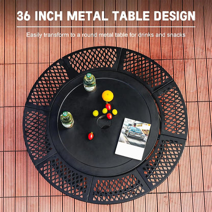 36 Inch Fire Pit with 2 Cooking Grills,Outdoor Wood Burning