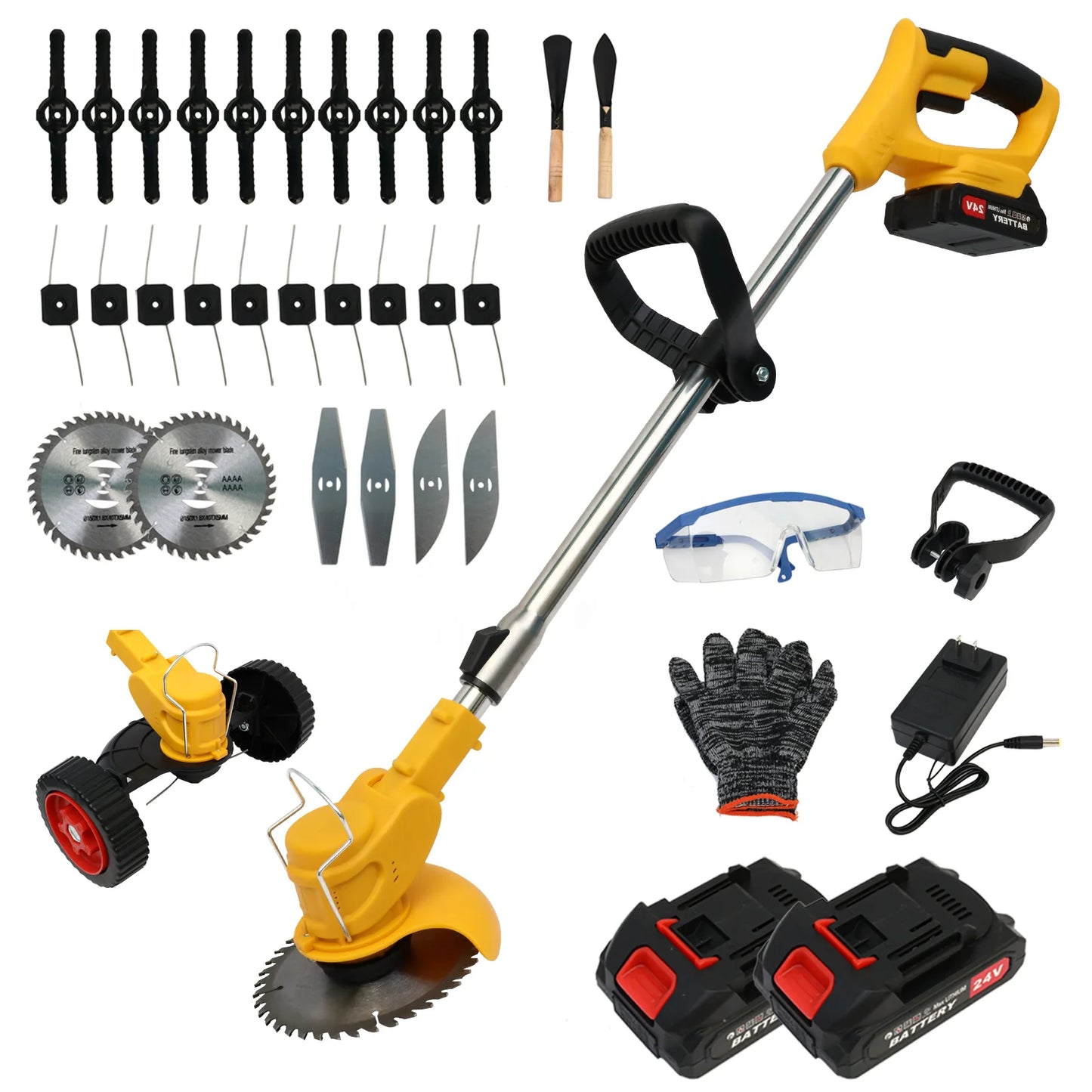 21V Cordless Grass Trimmer Electric 3-in-1 Lightweight  Lithium-ion Batteries