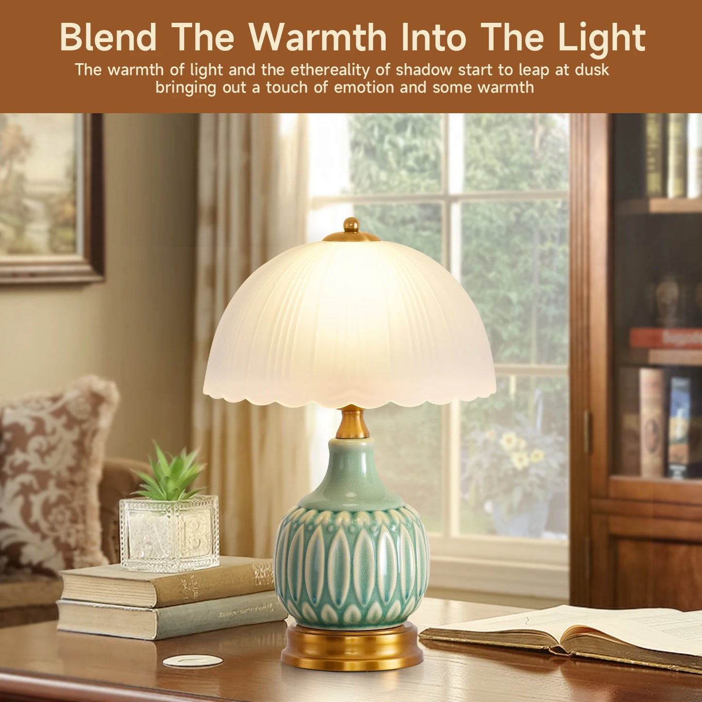 dutcheshomeliving vintage ceramic table lamp front view