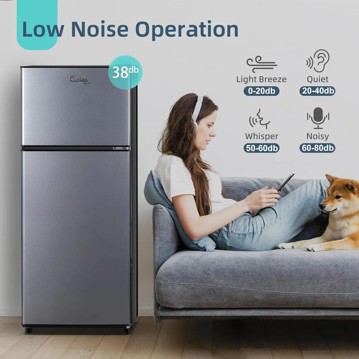 4.2 Cu.Ft Small Refrigerator with Freezer,Energy-Efficient, Large Capacity,