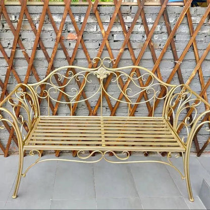 Wrought Iron  Double Chair Park Bench Garden Outdoor