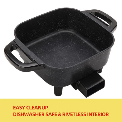 Electric Frying Pan, Temperature Control, Hot Pot Cooking, Non Stick Pan