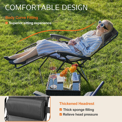 JHK Zero Gravity Set of 2 Portable Recliner