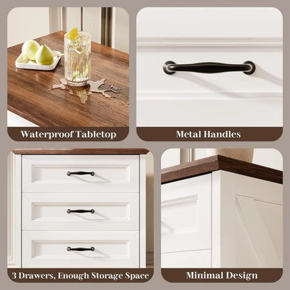 Nightstand with Drawers - Small Rustic Wood Chest of Drawers