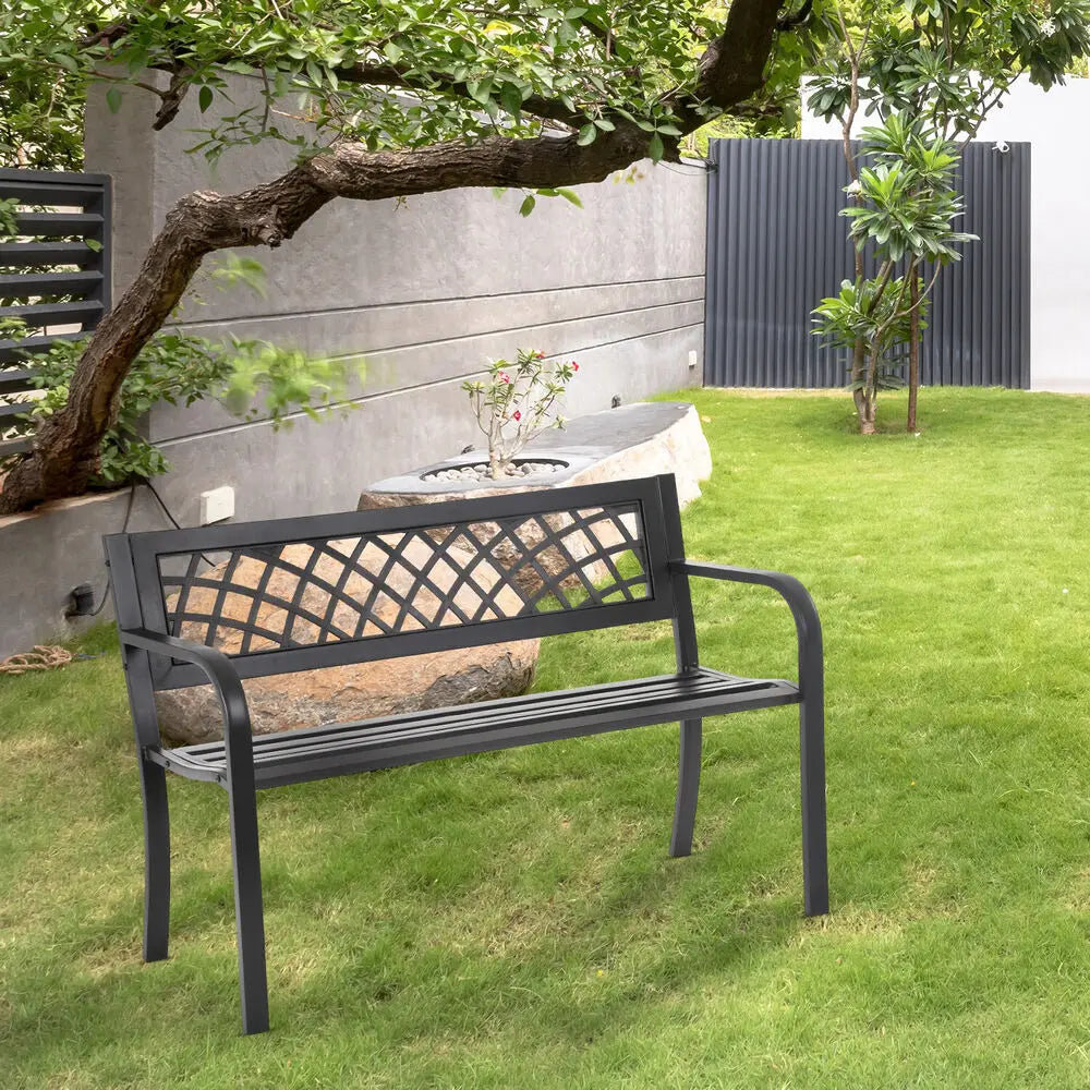 Garden Bench,OutdoorPatio Bench with Mesh Pattern