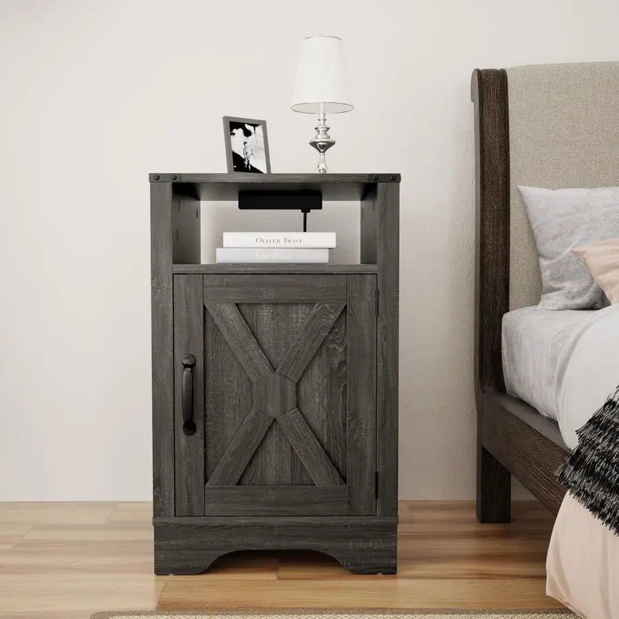 “dutcheshomeliving station end table dark grey 16x16x25”