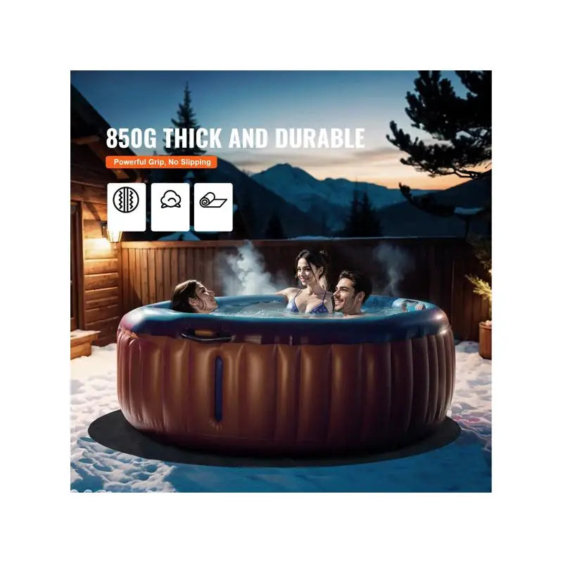 80 Inch Inflatable Hot Tub Mat, Extra Large Slip-Proof Ground Protector