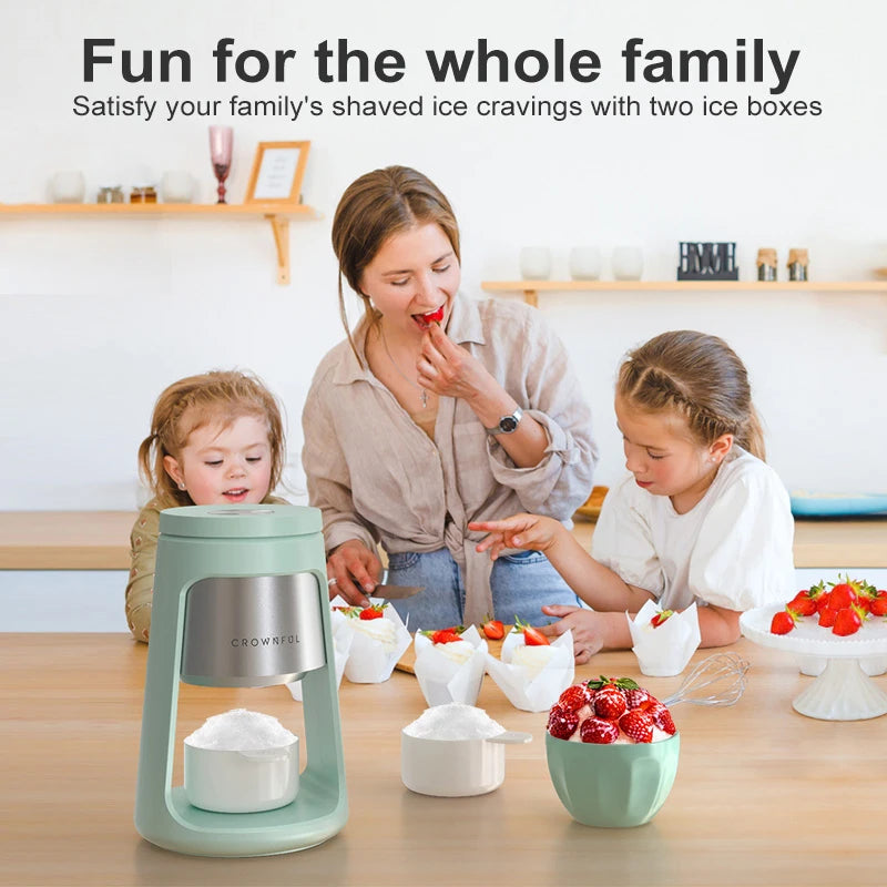 Crownful Shaved Ice Machine Mini Ice Crusher