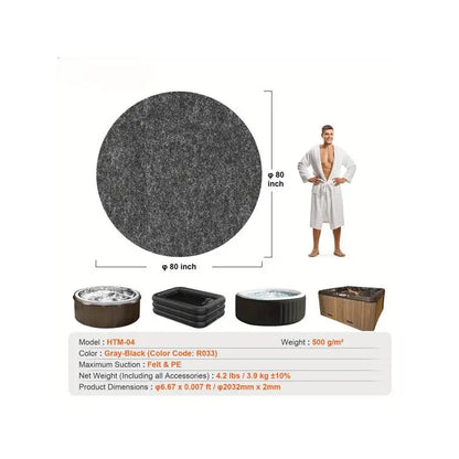 80 Inch Inflatable Hot Tub Mat, Extra Large Slip-Proof Ground Protector