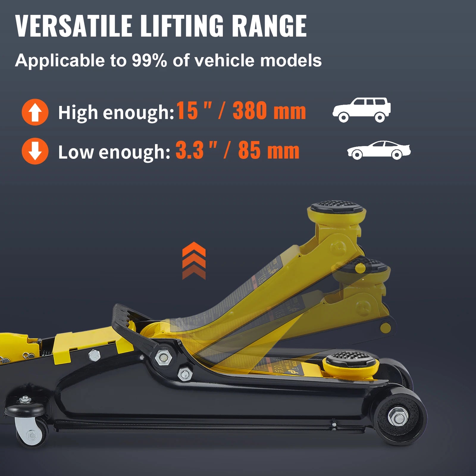 DutchesHomeLiving 2.5T pneumatic low profile floor jack heavy duty steel
