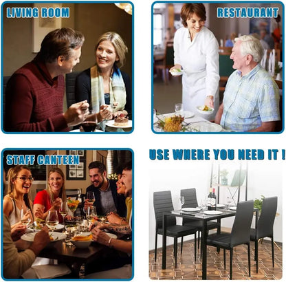 5-Piece Dining Table Set, Space-Saving Design , Faux Leather